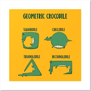 Geometric Crocodile Posters and Art
